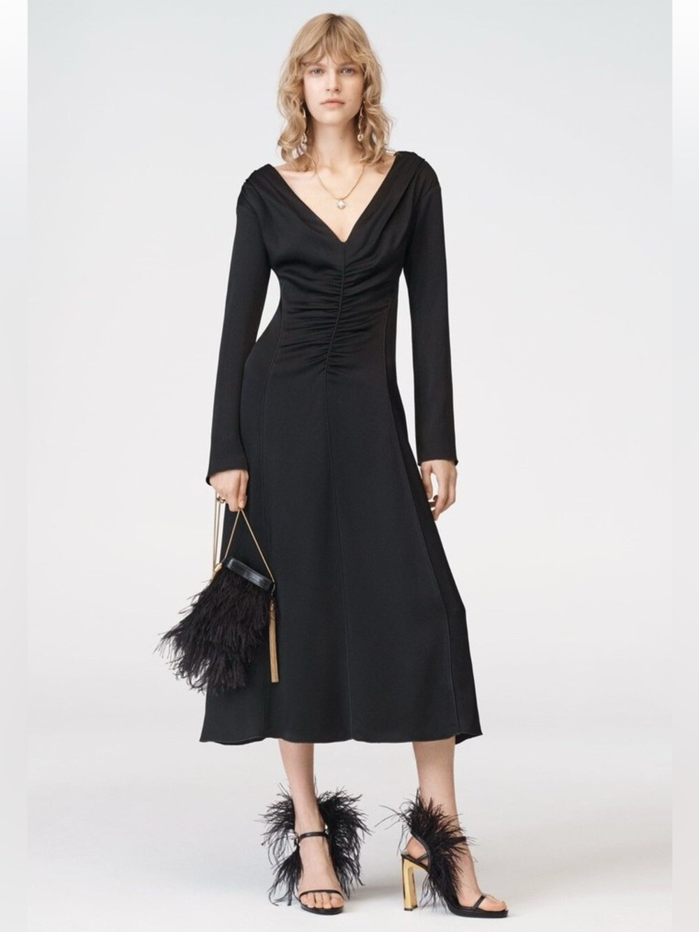 Zara RUCHED DRESS LIMITED EDITION. Black. Size XS. New with Tags.